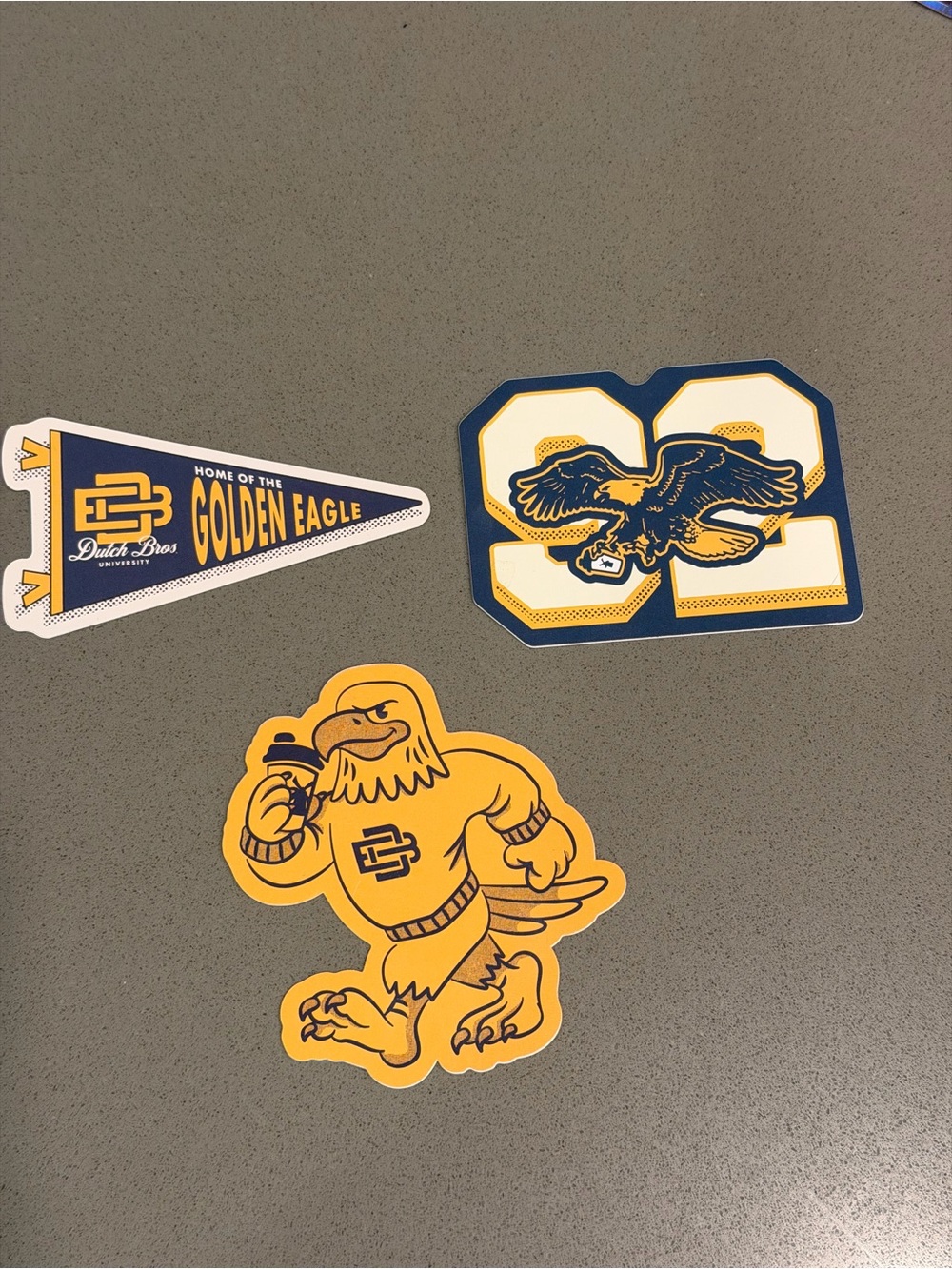 Dutch Bros 3 Sticker Set - Blue & Yellow